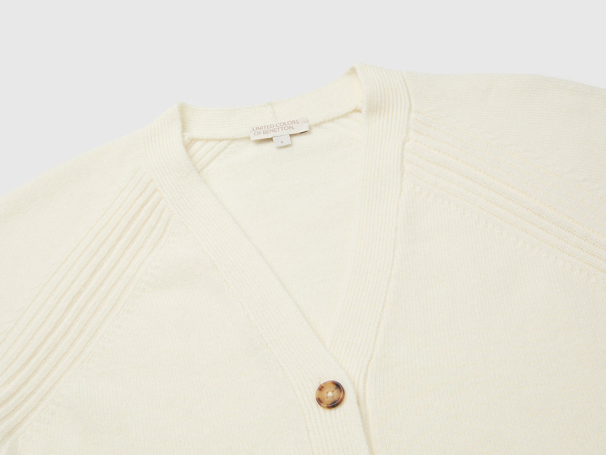 Cardigan over fit in misto lana
