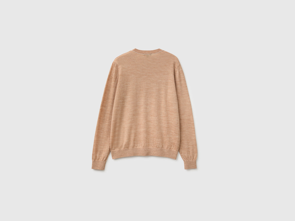 Maglia girocollo in pura lana Merino