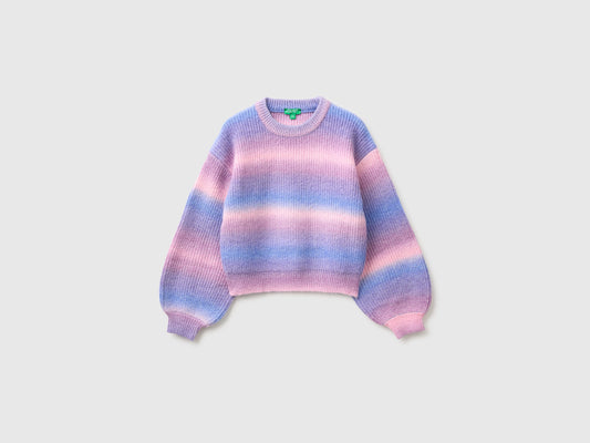 Maglia a righe sfumate in misto lana