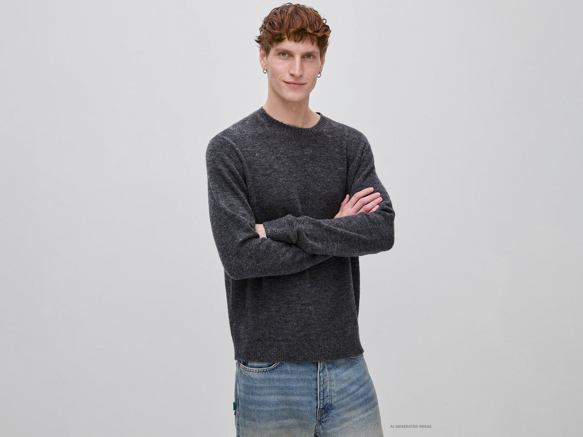 Maglia girocollo in misto alpaca