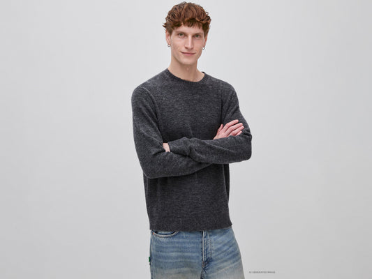 Maglia girocollo in misto alpaca