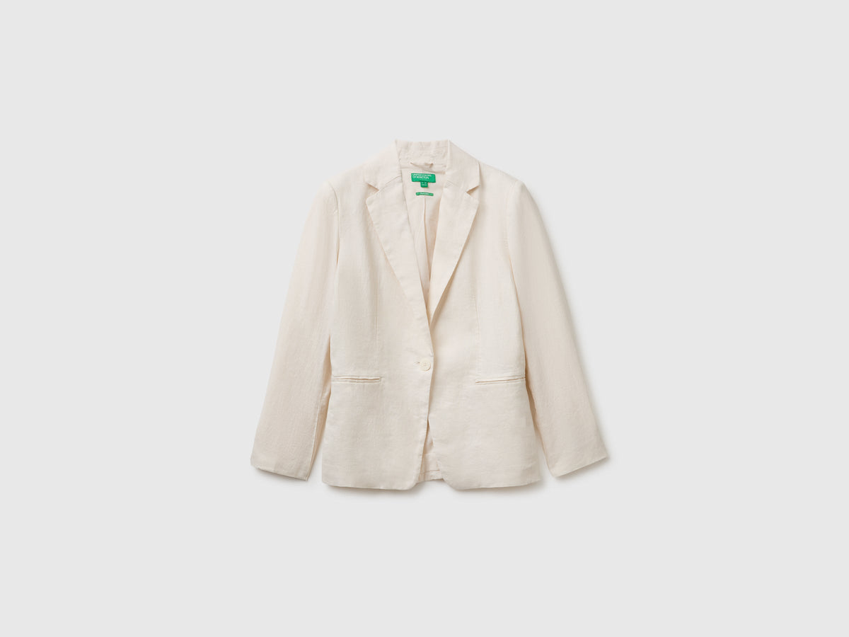 Blazer monopetto in puro lino