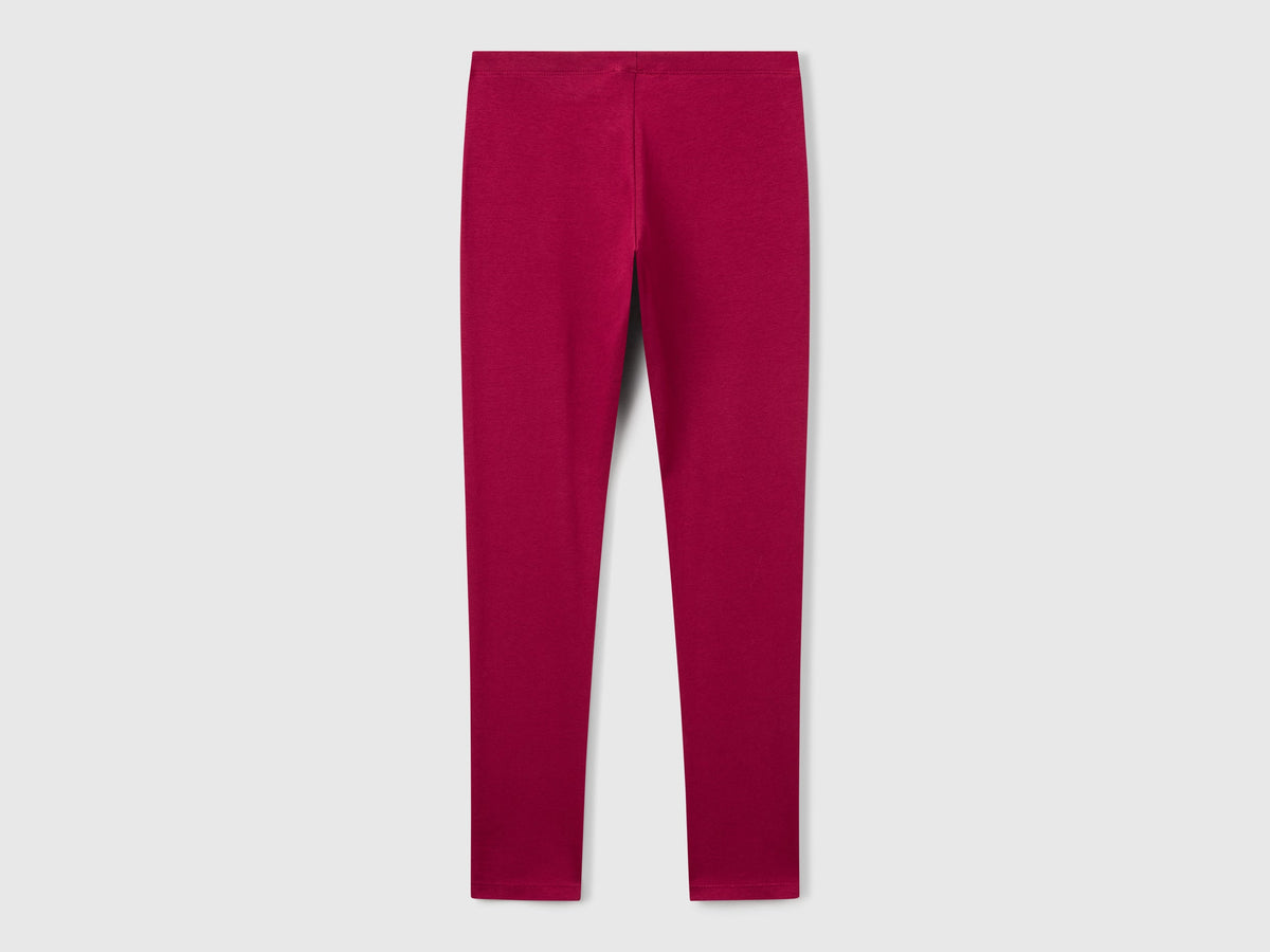 Leggings in cotone stretch con logo