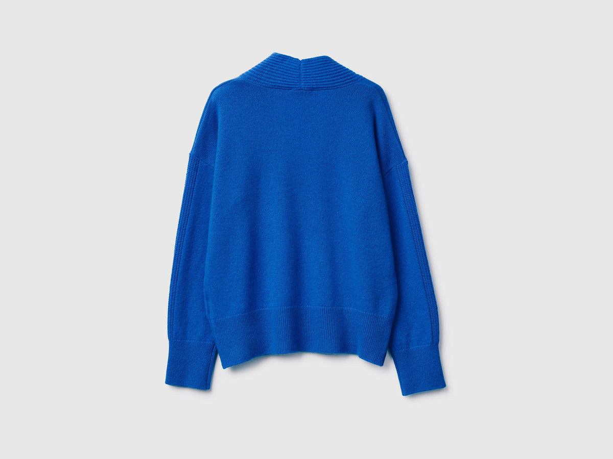 Maglione scollo a V 100% lana
