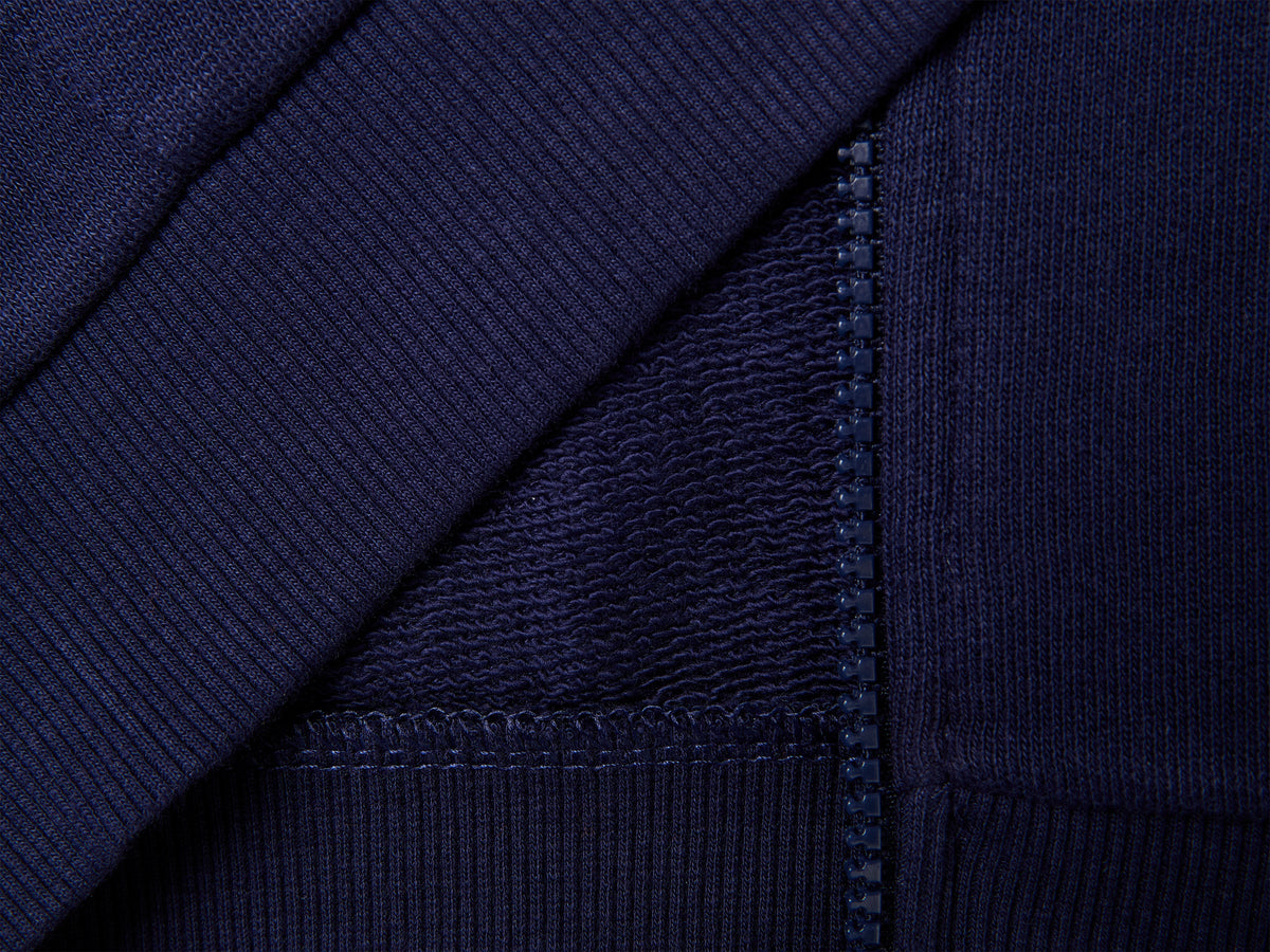 Felpa con zip in cotone bio
