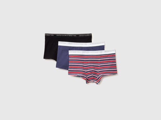 Tre boxer in cotone bio stretch