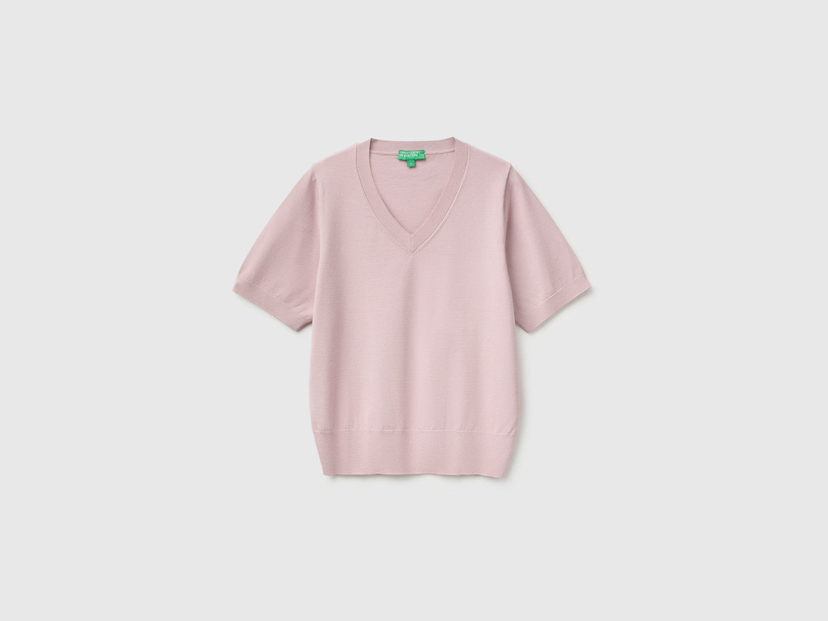 Maglia tricot a manica corta