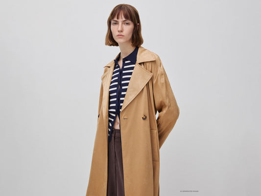 Trench lungo scamosciato