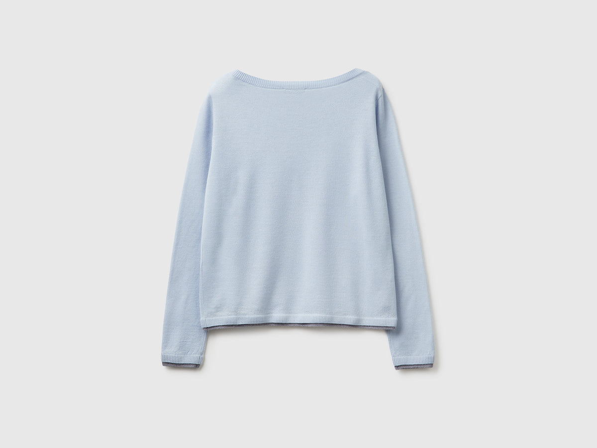 Maglia scollo a barchetta 100% lana Merino