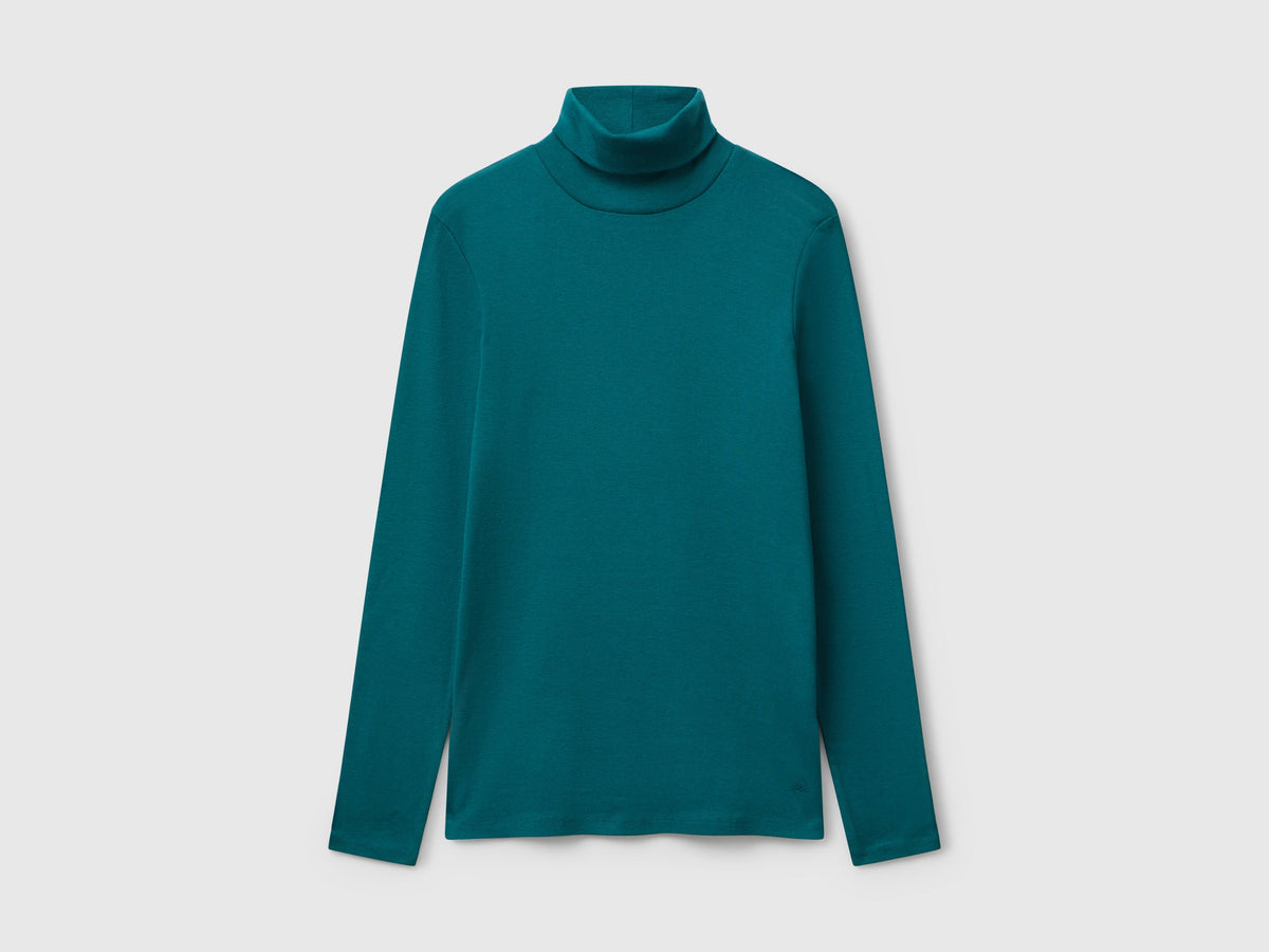 T-shirt a manica lunga con collo alto