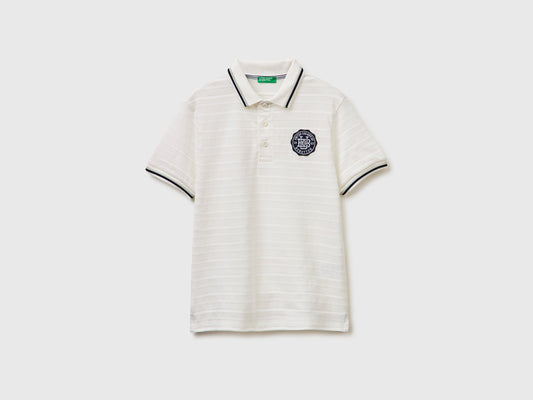 Polo a righe con patch