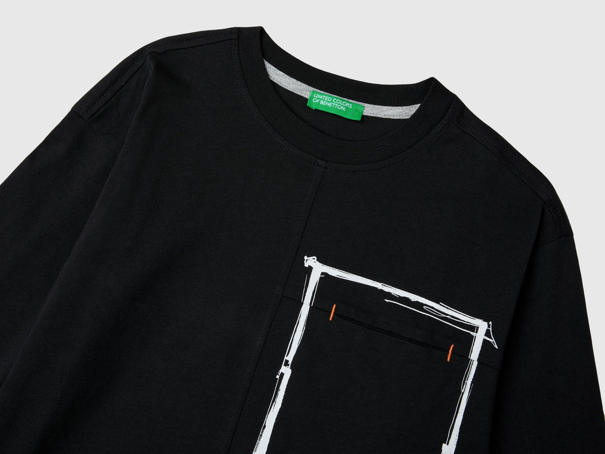 T-shirt con taschino in cotone bio