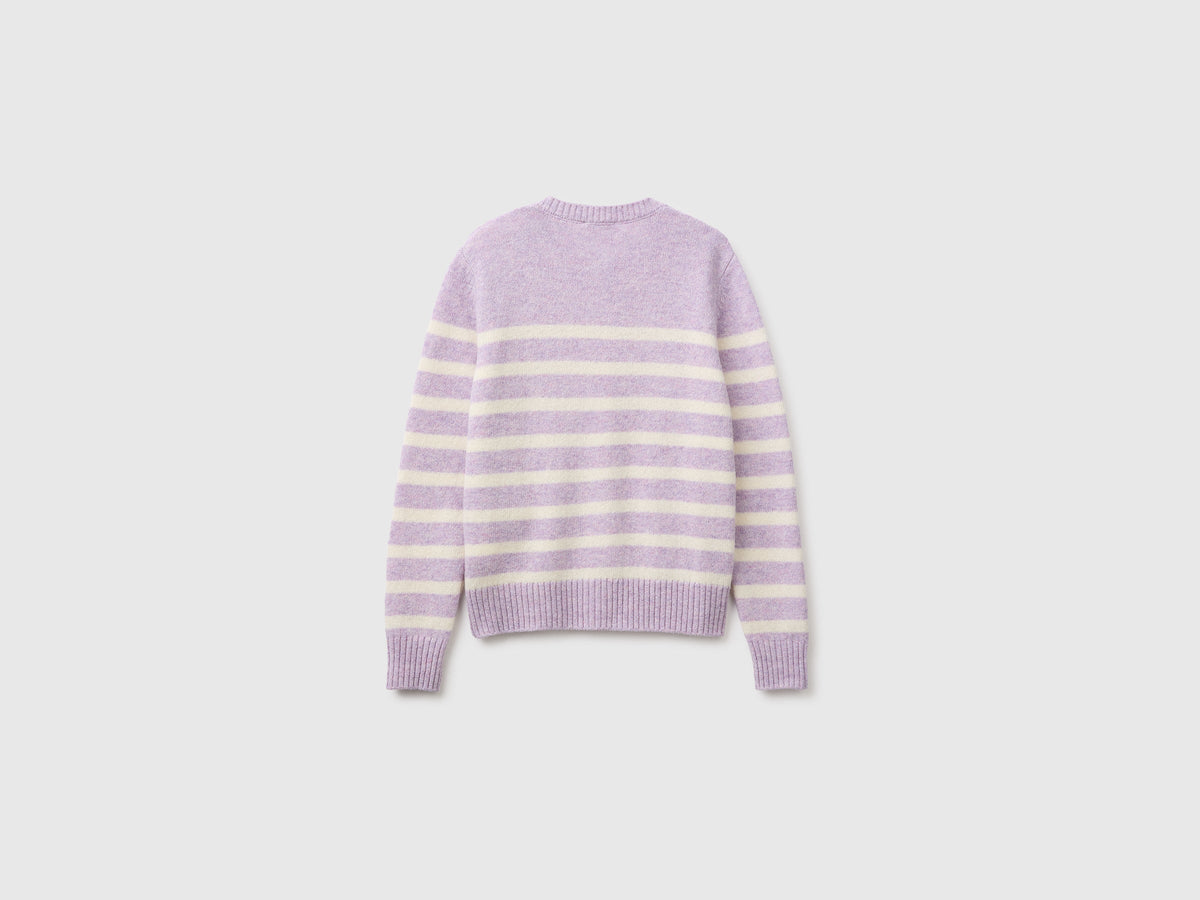 Cardigan a righe 100% lana Shetland