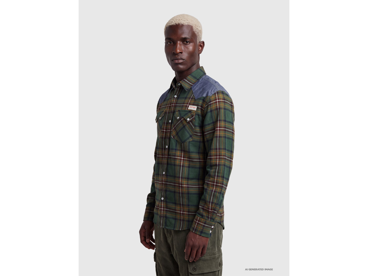 Camicia western in flanella a quadri
