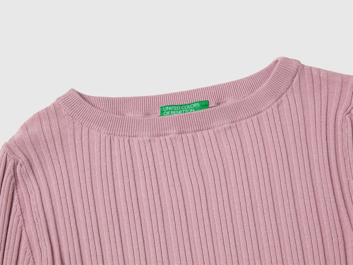 Maglia aderente a costine