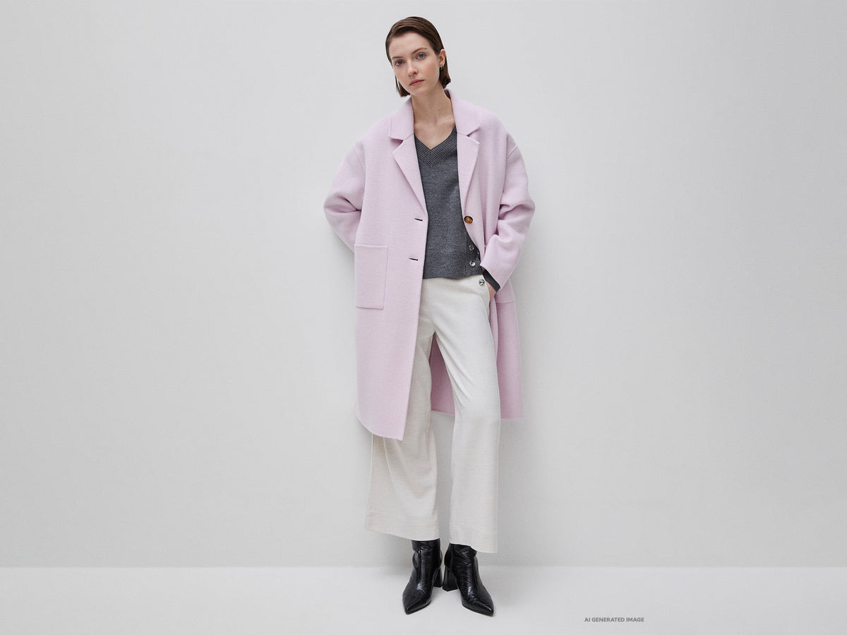 Cappotto lungo in misto lana