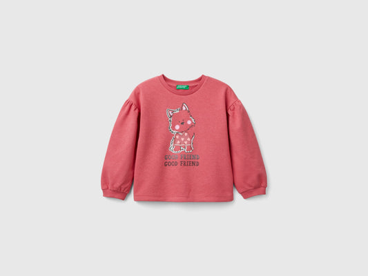 Felpa con stampa glitter