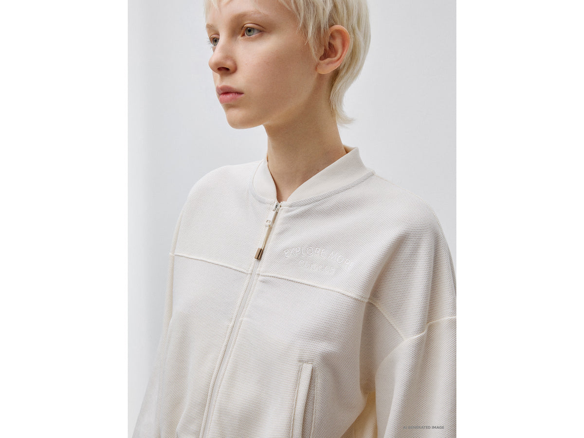 Felpa stile bomber con ricamo