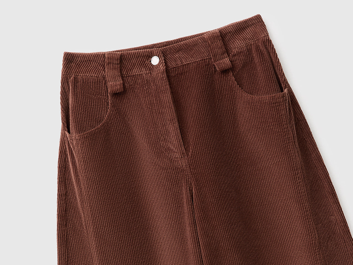 Pantaloni barrel fit in velluto a costine