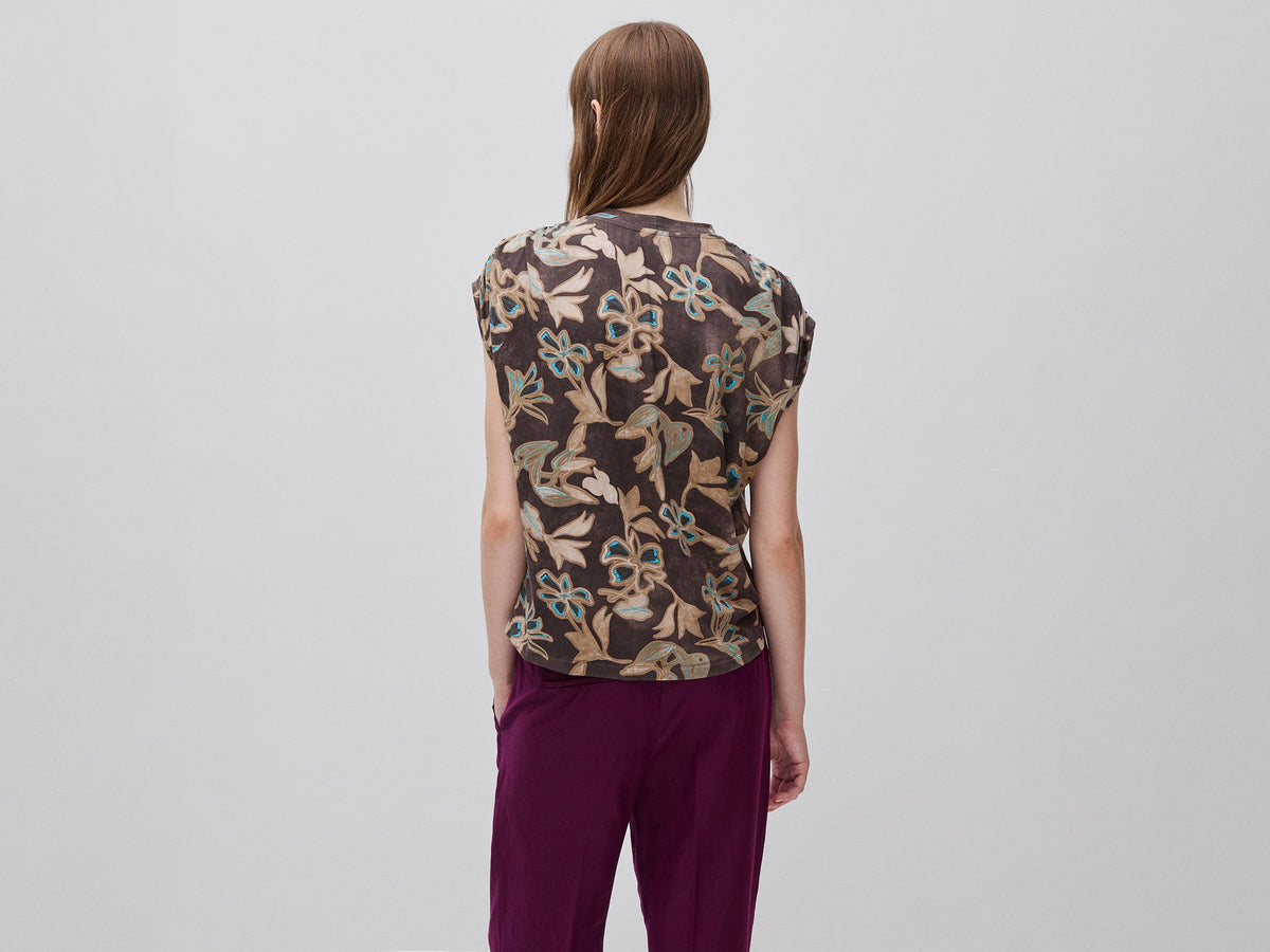 Top fluido con stampa floreale