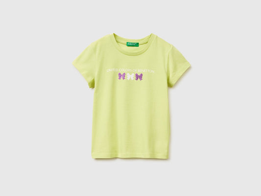 T-shirt con stampa glitter