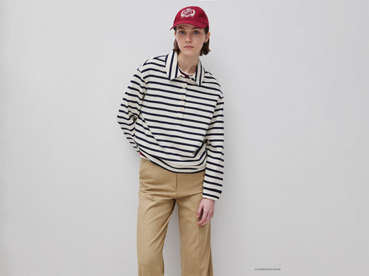 Polo in felpa a righe