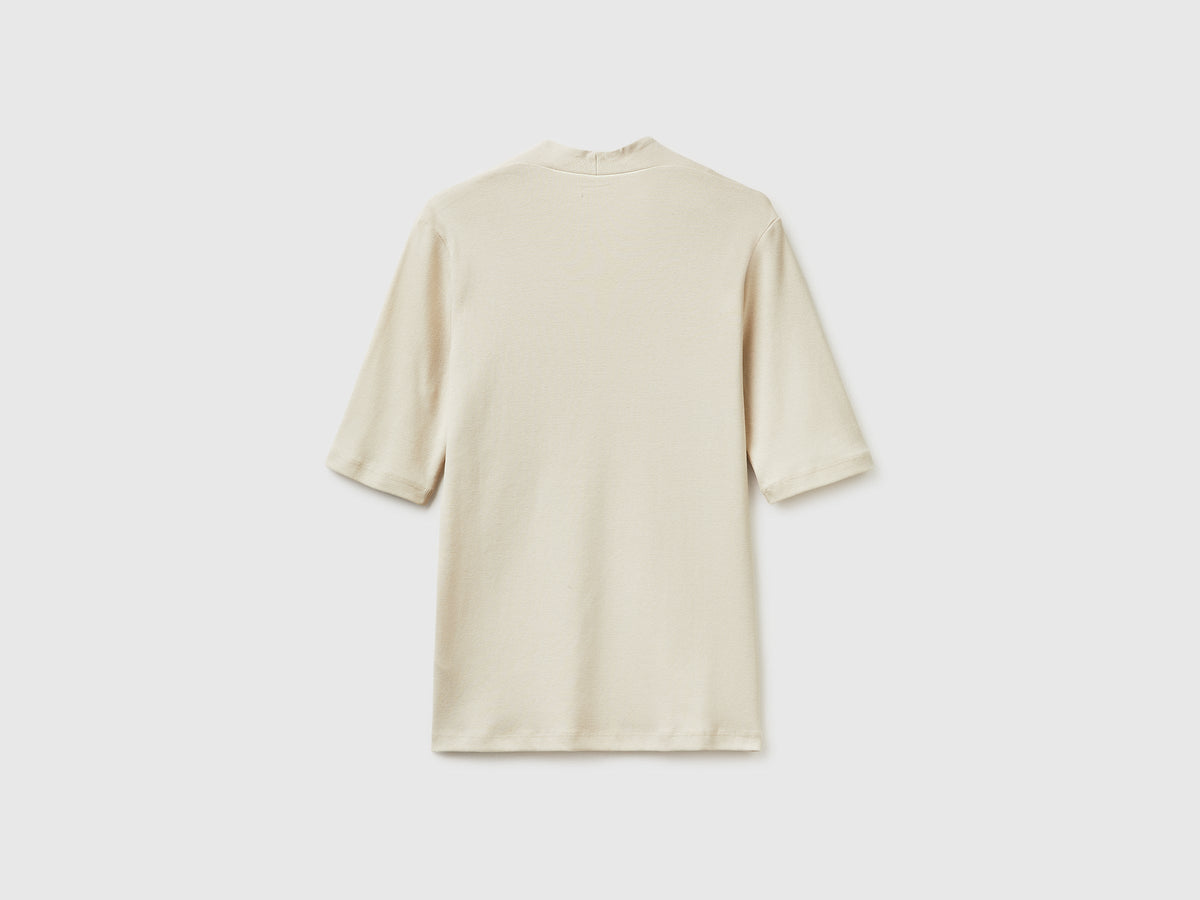T-shirt slim fit in cotone a fibra lunga