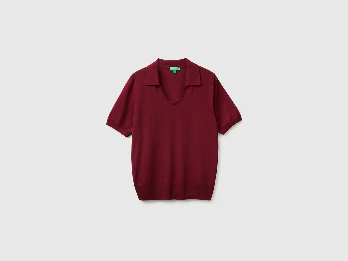 Maglia manica corta in misto seta