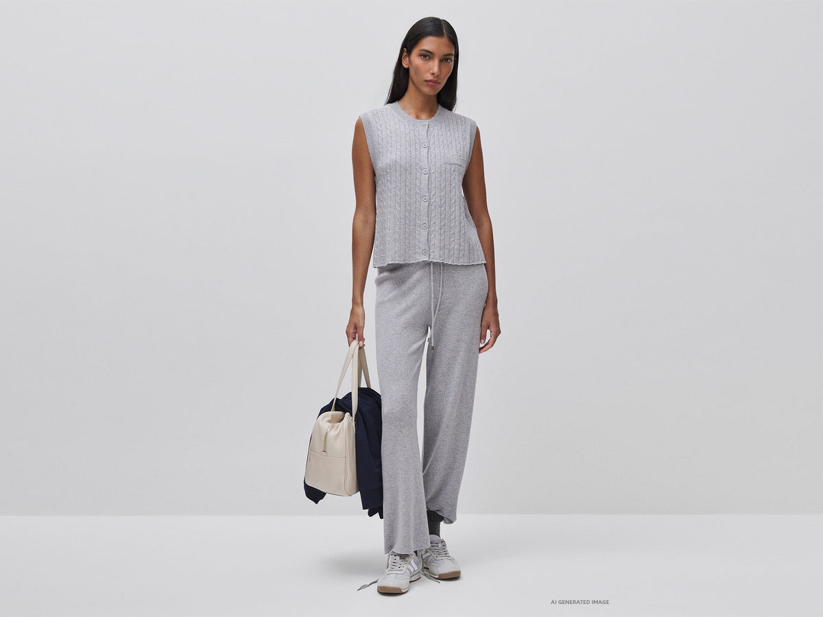 Gilet in maglia con trecce