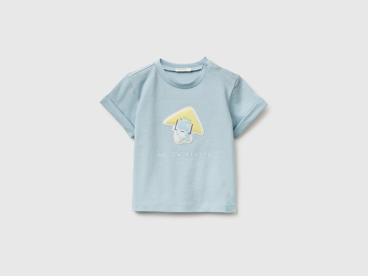 Maglietta con patch in cotone bio