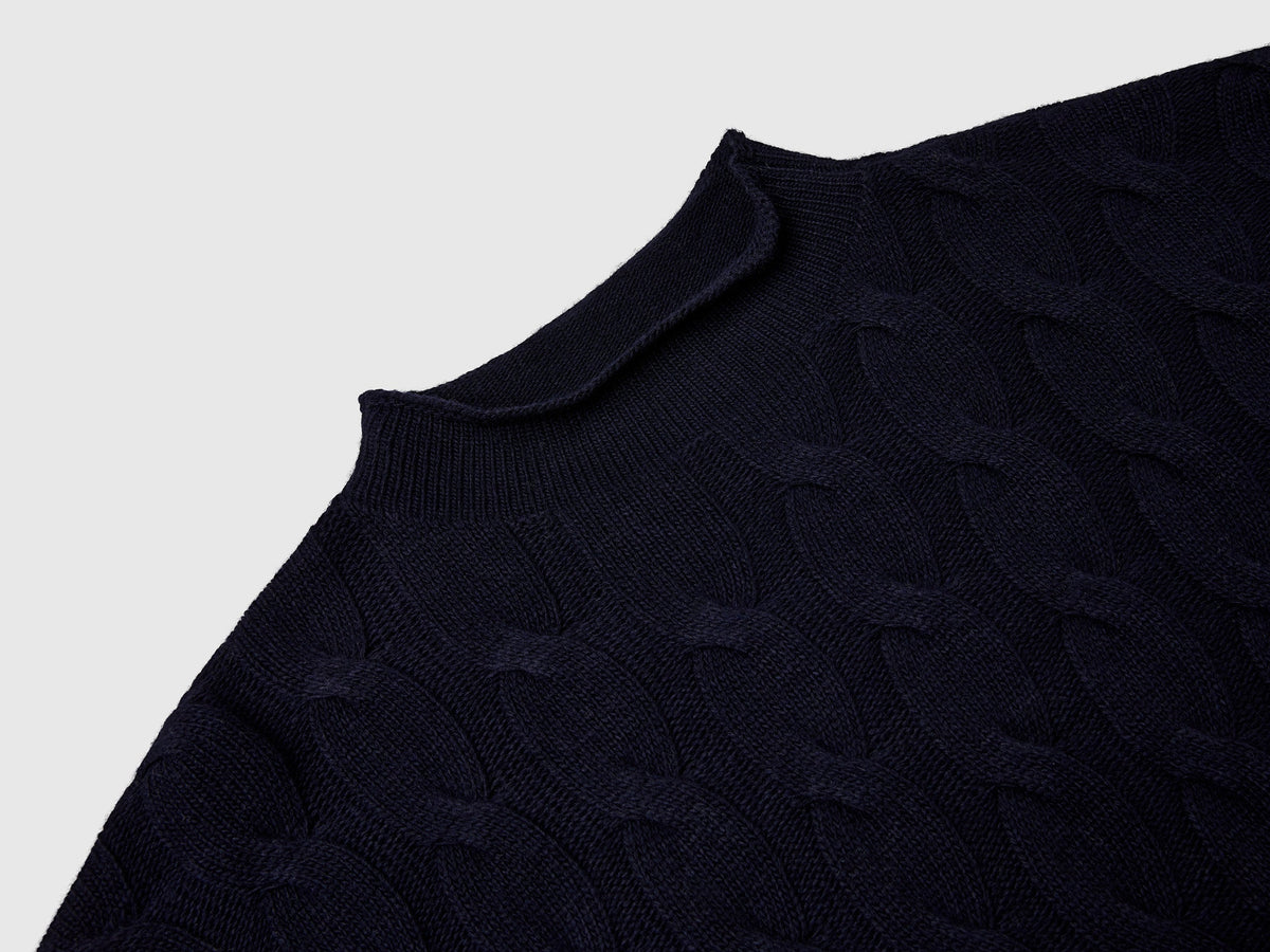 Maglia con trecce in misto cashmere