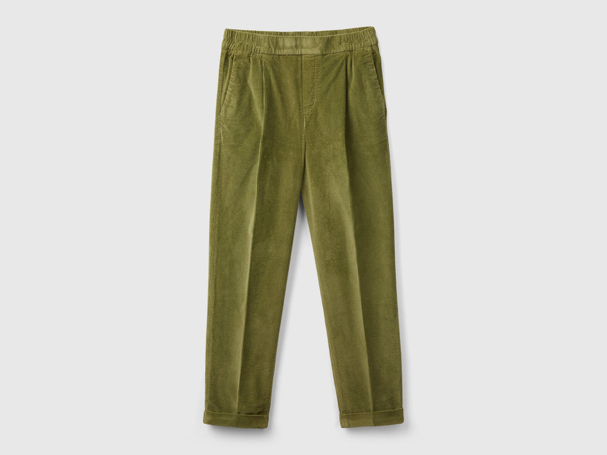 Chino in velluto con vita elasticizzata