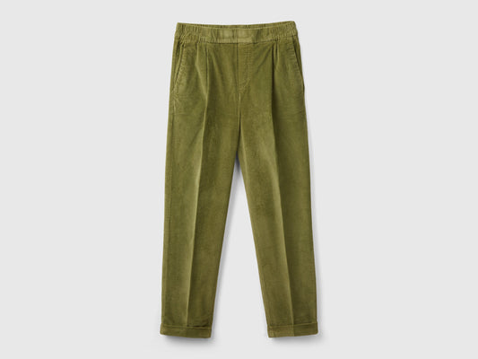 Chino in velluto con vita elasticizzata