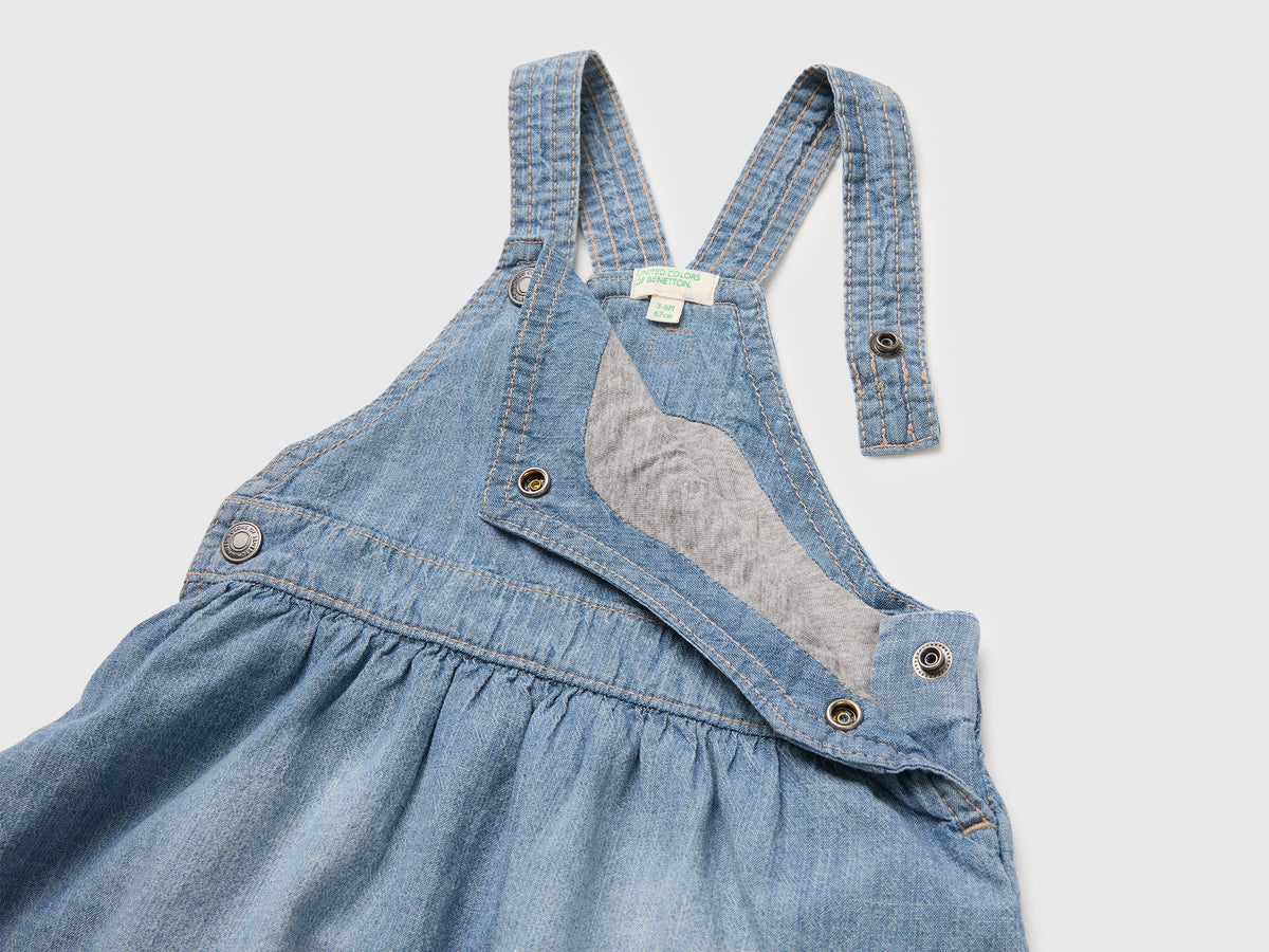 Gonna salopette in chambray