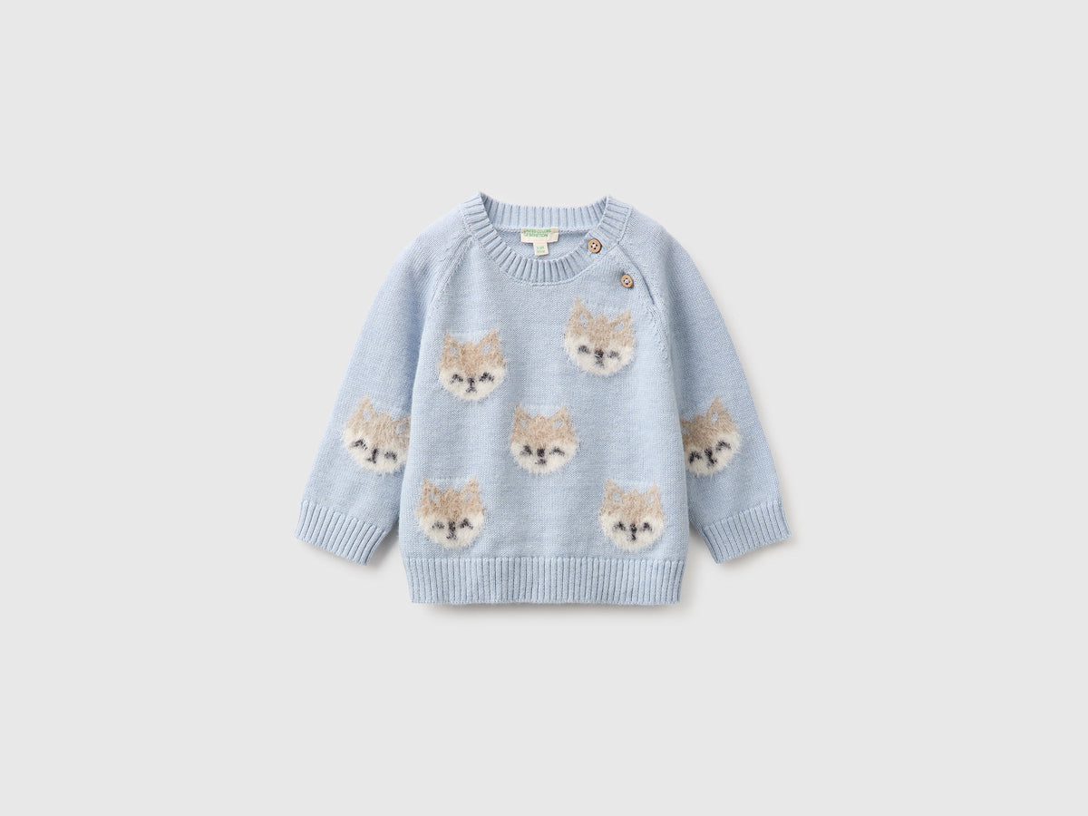 Maglia con intarsio animaletto