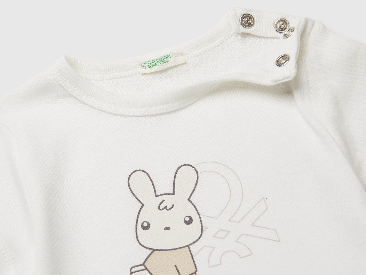 Maglietta stampa logo in cotone bio