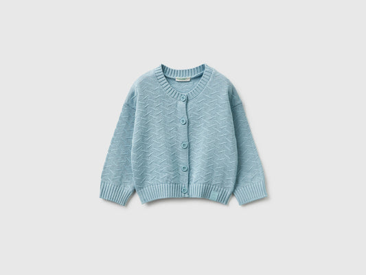Cardigan girocollo in cotone bio