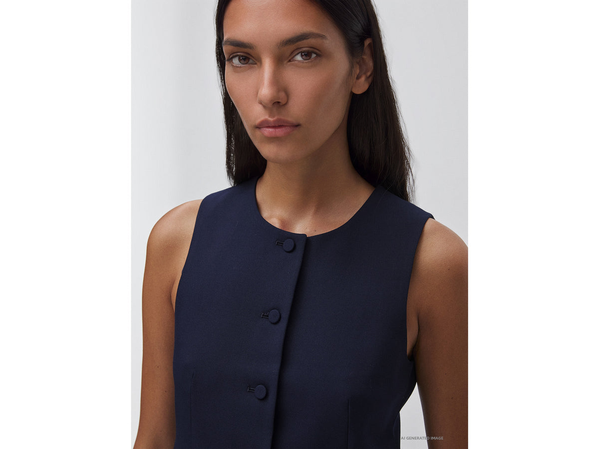 Gilet girocollo con bottoni