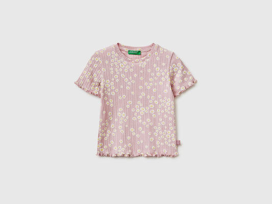 T-shirt stampata a costine