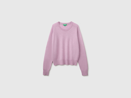 Maglia girocollo in misto cashmere