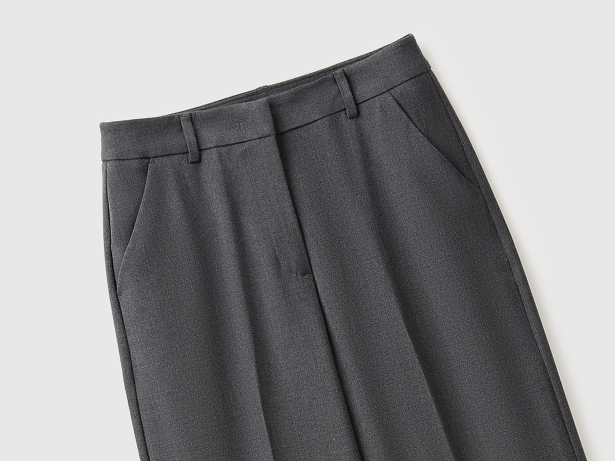 Pantaloni ampi in misto viscosa stretch