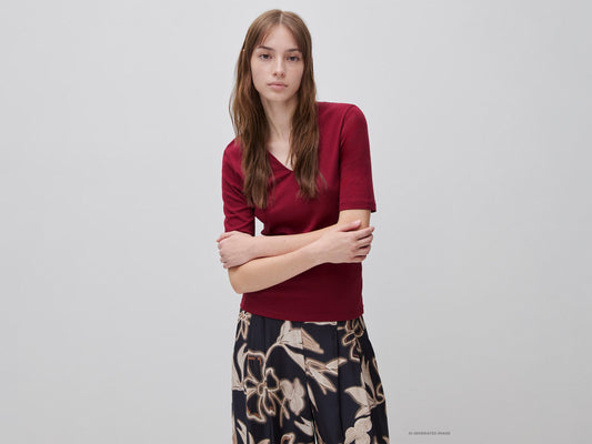 T-shirt slim fit in cotone a fibra lunga