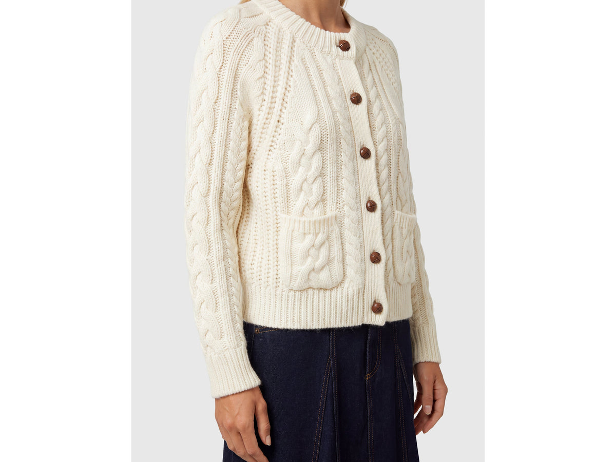 Cardigan a trecce 100% lana