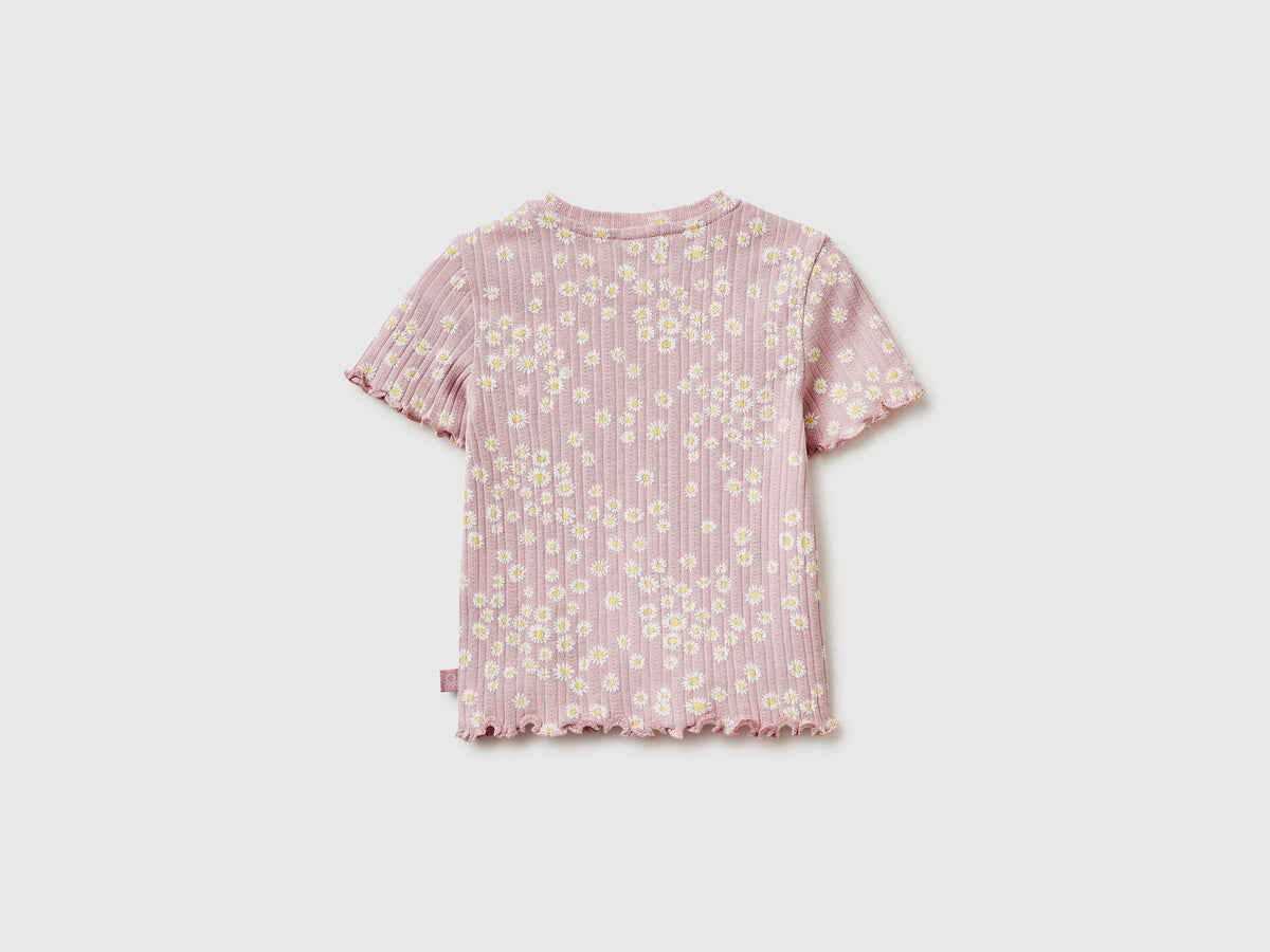 T-shirt stampata a costine