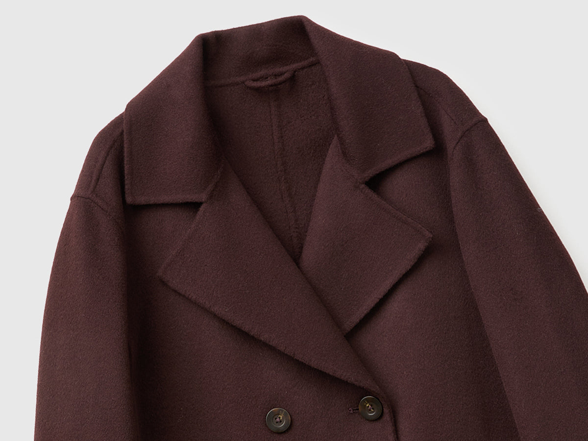 Cappotto doppiopetto in lana e cashmere