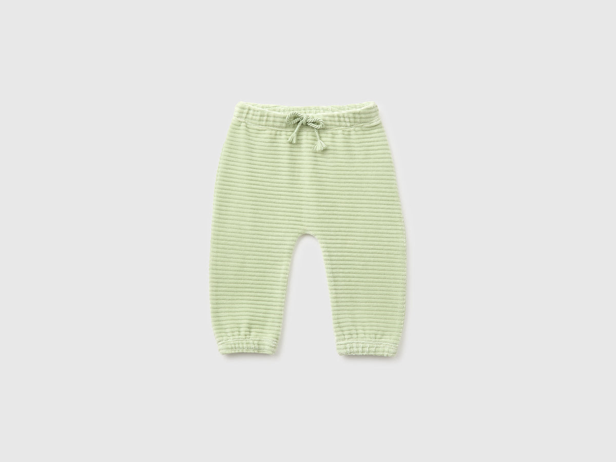 Pantaloni in ciniglia con ricamo dietro