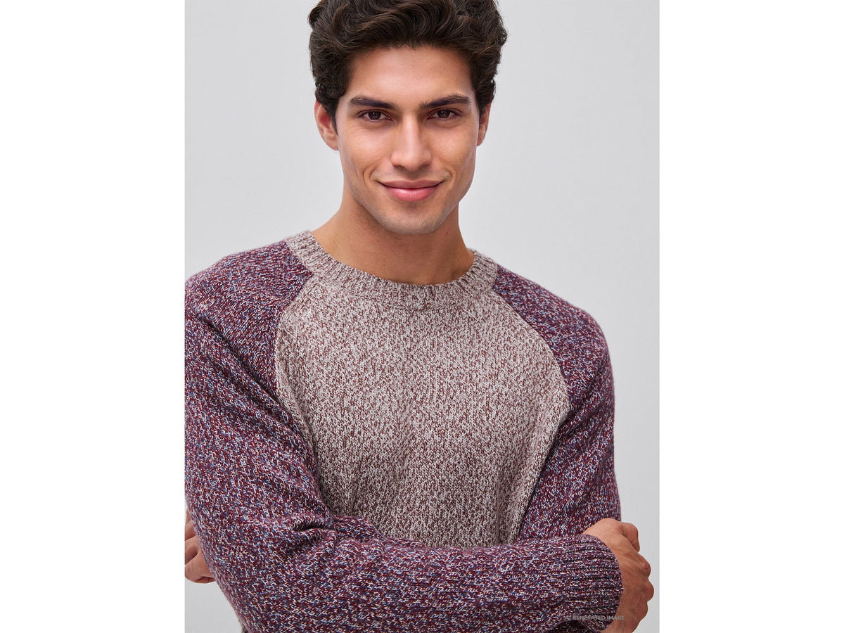 Maglia color block in misto lana