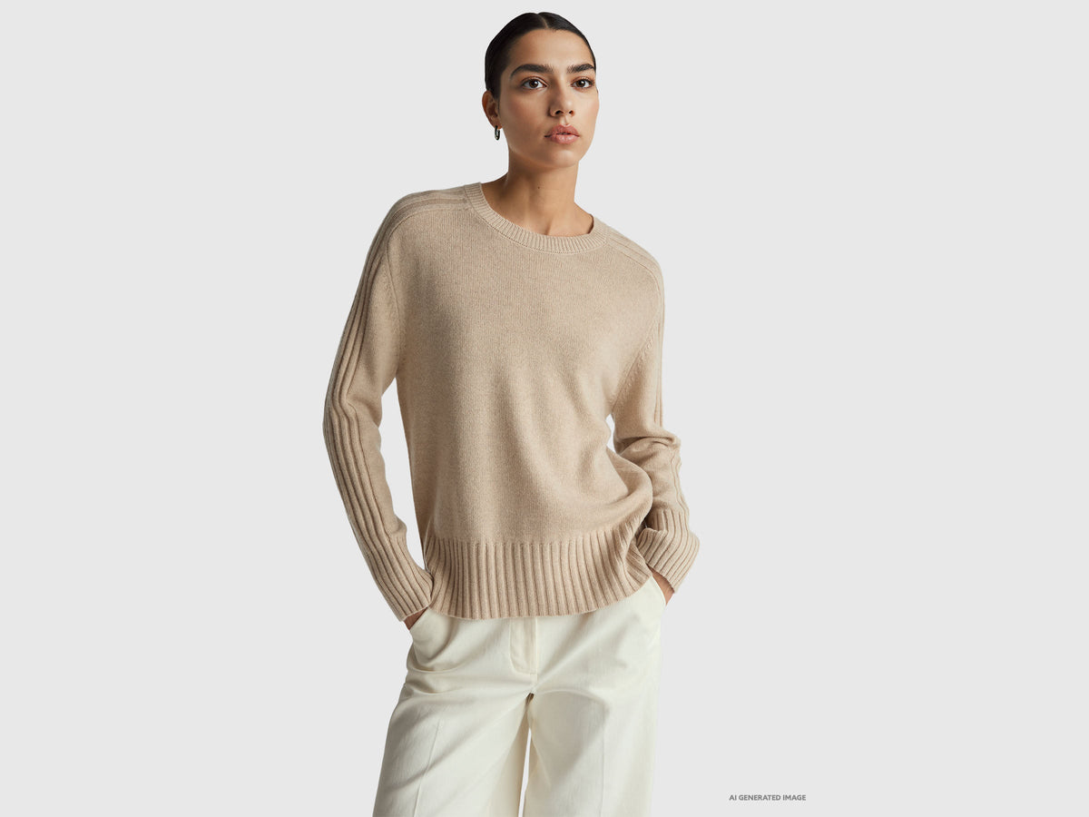 Maglia ampia in puro cashmere