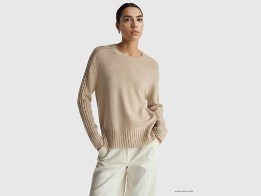 Maglia ampia in puro cashmere