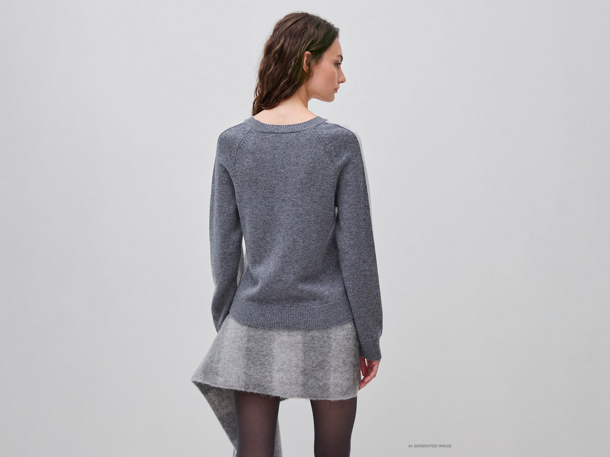 Maglia color block 100% lana